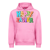 Fuchsia Pink Happy Easter Urban Hoodie - CowhideDigitalArt