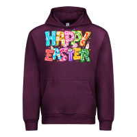 Mauve Wine Happy Easter Urban Hoodie - CowhideDigitalArt