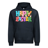 Navy Happy Easter Urban Hoodie - CowhideDigitalArt
