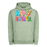 Pigment Oil Green Happy Easter Urban Hoodie - CowhideDigitalArt