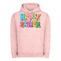 Pigment Salmon Happy Easter Urban Hoodie - CowhideDigitalArt