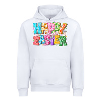 White Happy Easter Urban Hoodie - CowhideDigitalArt