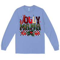 Colony Blue Christmas jolly mama Long Sleeve Tee - BarkalooDesign
