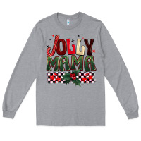Heather Grey Christmas jolly mama Long Sleeve Tee - BarkalooDesign