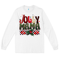 White Christmas jolly mama Long Sleeve Tee - BarkalooDesign