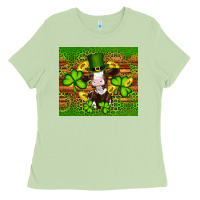Matcha st patricks day cow Ladies Tee - Artiststas