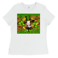 White st patricks day cow Ladies Tee - Artiststas