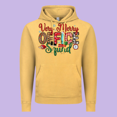Very Merry Office Squad Vintage Hoodie Designed By Maliassmallbusiness