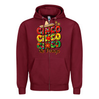 Burgundy cinco cinco cinco de mayo Zipper Hoodie - CowGirlArtShop