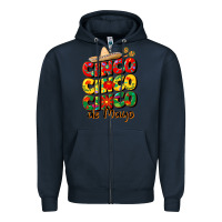 Navy cinco cinco cinco de mayo Zipper Hoodie - CowGirlArtShop