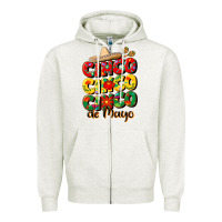 Oatmeal Heather cinco cinco cinco de mayo Zipper Hoodie - CowGirlArtShop