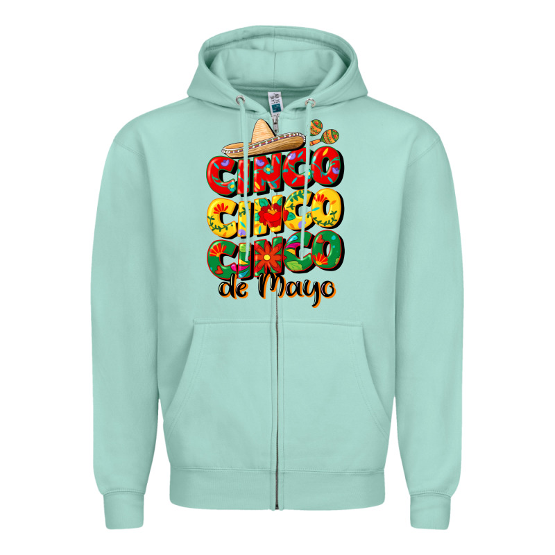 Cinco Cinco Cinco De Mayo Zipper Hoodie by CowGirlArtShop | Teevron
