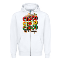 White cinco cinco cinco de mayo Zipper Hoodie - CowGirlArtShop