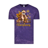 Cloud Purple have a melanin christmas black santa Vintage Tee - MaliasSmallBusiness