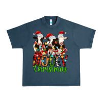Midnight Navy christmas three cows mooey christmas Urban Heavy Tee - MaliasSmallBusiness