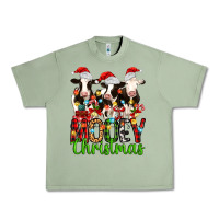 Oil Green christmas three cows mooey christmas Urban Heavy Tee - MaliasSmallBusiness