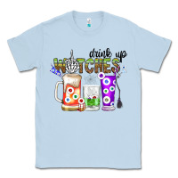 Dusty Blue Drink Up Witches Classic Tee - CowhideDigitalArt