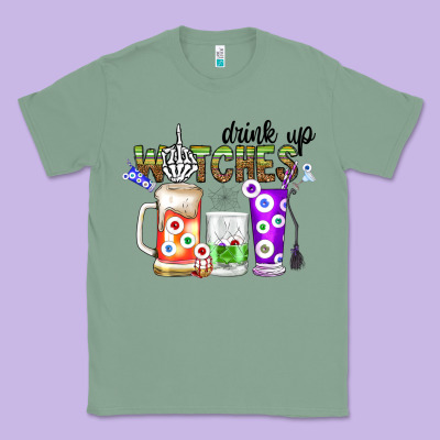 Drink Up Witches Classic Tee Designed By Cowhidedigitalart