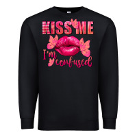 Black Kiss me i'm so confused Valentine's Day Premium Sweatshirt - FaDigitalArtStudio