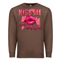 Chestnut Kiss me i'm so confused Valentine's Day Premium Sweatshirt - FaDigitalArtStudio