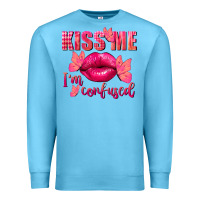 Ocean Blue Kiss me i'm so confused Valentine's Day Premium Sweatshirt - FaDigitalArtStudio