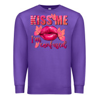 Purple Kiss me i'm so confused Valentine's Day Premium Sweatshirt - FaDigitalArtStudio