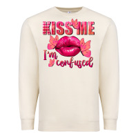 Sandshell Kiss me i'm so confused Valentine's Day Premium Sweatshirt - FaDigitalArtStudio