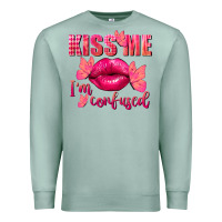 Seafoam Kiss me i'm so confused Valentine's Day Premium Sweatshirt - FaDigitalArtStudio