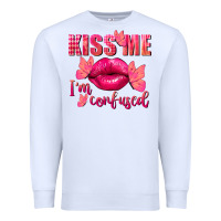 White Kiss me i'm so confused Valentine's Day Premium Sweatshirt - FaDigitalArtStudio