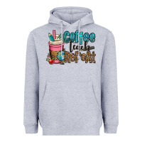 Heather Grey coffee teach repeat Heavyweight Hoodie - OliviaCreatesArt