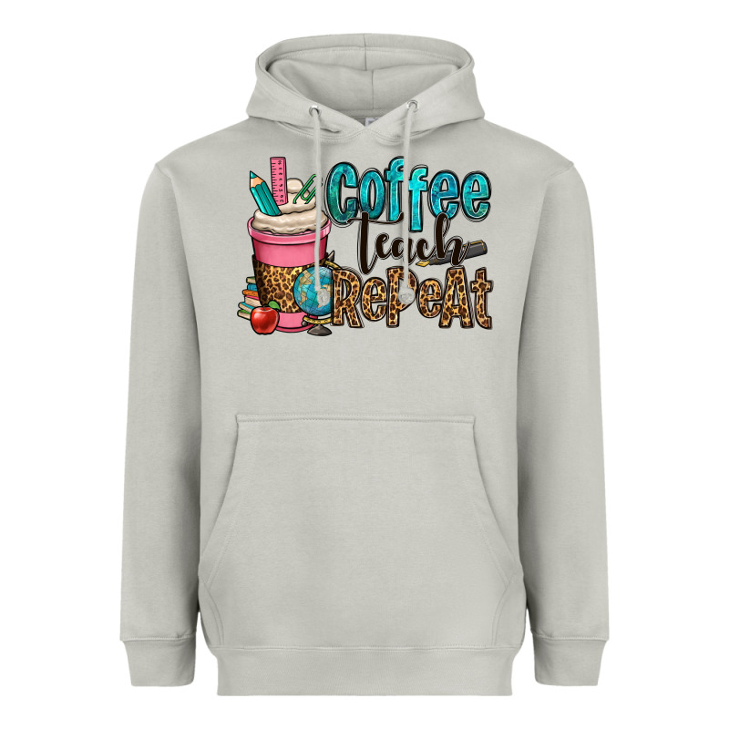 Coffee Teach Repeat Heavyweight Hoodie by OliviaCreatesArt | Teevron