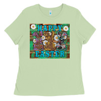 Matcha easter happy easter western bunnies daisies Ladies Tee - Artiststas