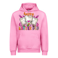 Fuchsia Pink Happy Easter Urban Hoodie - CowhideDigitalArt