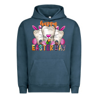 Pigment Midnight Navy Happy Easter Urban Hoodie - CowhideDigitalArt