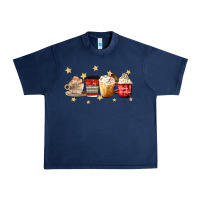 Navy christmas coffee Urban Heavy Tee - MaliasSmallBusiness