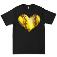 Black softball heart Premium Tee - LillyAllenDesigns