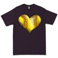 Plum softball heart Premium Tee - LillyAllenDesigns
