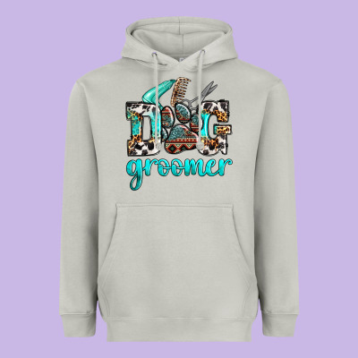 Western Dog Groomer Heavyweight Hoodie Designed By Oliviacreatesart