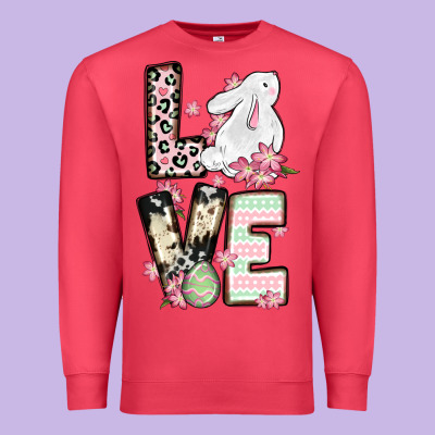 Love Easter Bunny Premium Sweatshirt Designed By Oliviacreatesart