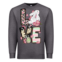 Charcoal Heather Love Easter bunny Premium Sweatshirt - OliviaCreatesArt