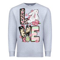 Heather Grey Love Easter bunny Premium Sweatshirt - OliviaCreatesArt