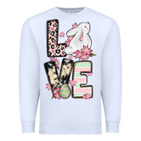 White Love Easter bunny Premium Sweatshirt - OliviaCreatesArt
