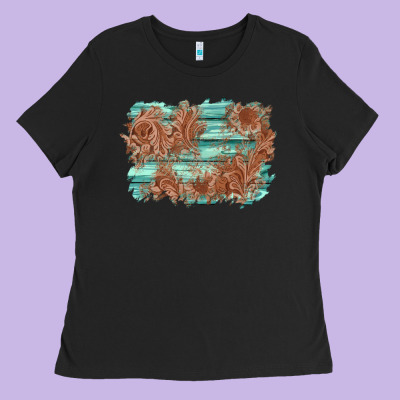 Wood Leather Background Ladies Tee Designed By Adodesignshop