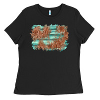 Black wood leather background Ladies Tee - AdoDesignShop