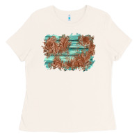 Bone wood leather background Ladies Tee - AdoDesignShop
