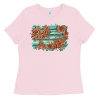 Bubblegum Pink wood leather background Ladies Tee - AdoDesignShop