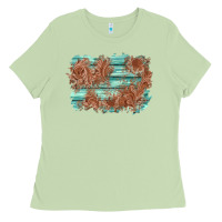 Matcha wood leather background Ladies Tee - AdoDesignShop