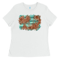 White wood leather background Ladies Tee - AdoDesignShop