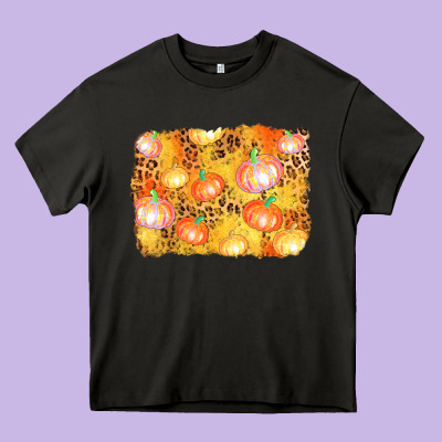 Fall Pumpkin Background Heavy Core Tee Designed By Adodesignshop