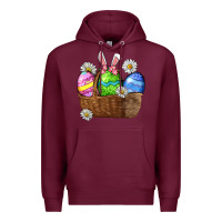Burgundy Easter eggs  Easter Day Premium Hoodie - CowGirlArtShop